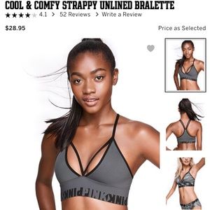 VS pink cool & comfy strappy unlined Bralette 32DD